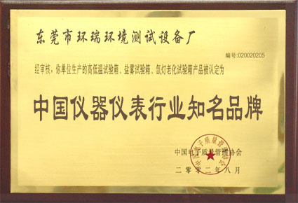中国仪器仪表行业知名品牌